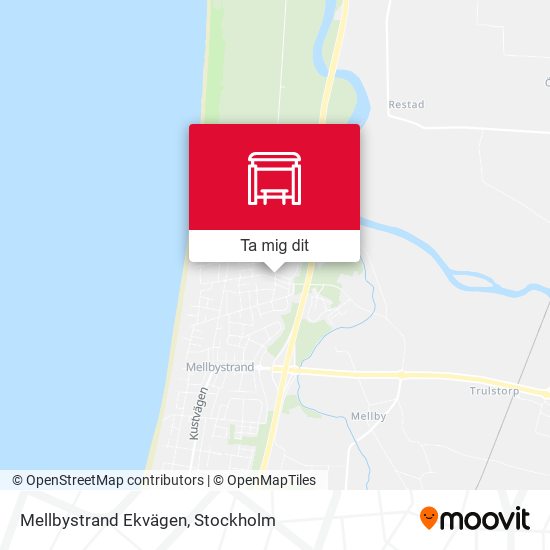 Mellbystrand Ekvägen karta