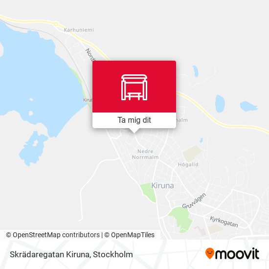 Skrädaregatan Kiruna karta
