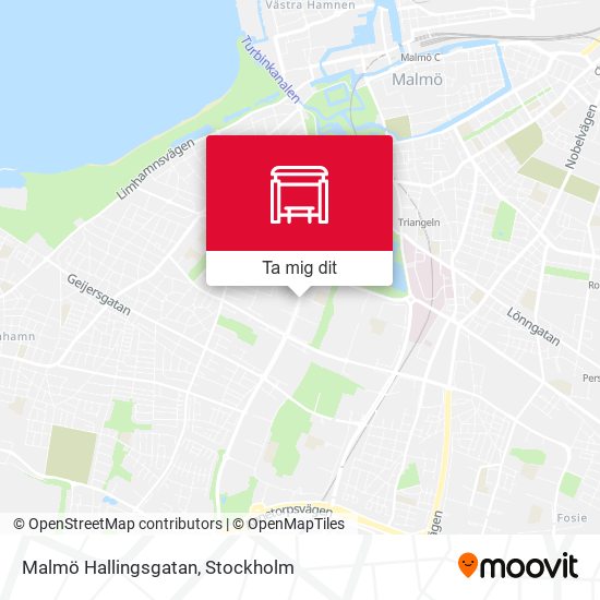 Malmö Hallingsgatan karta