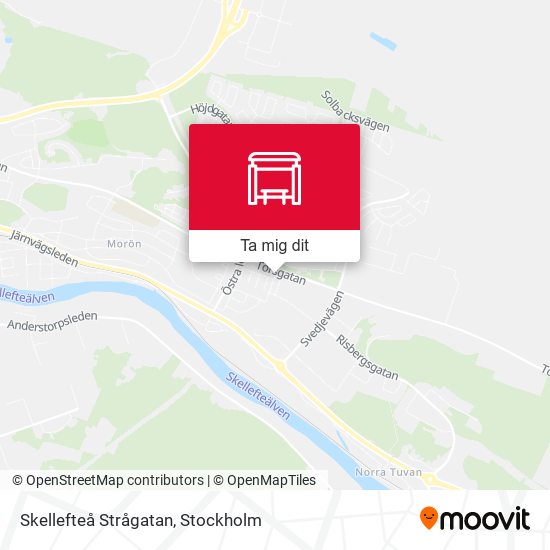 Skellefteå Strågatan karta