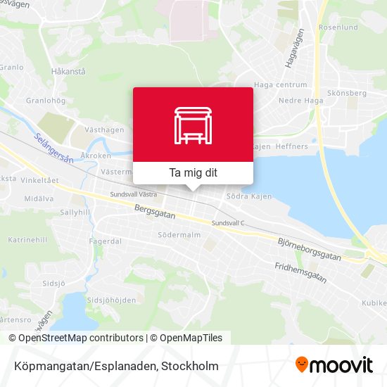Köpmangatan/Esplanaden karta
