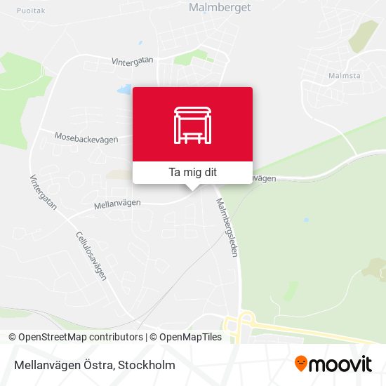 Mellanvägen Östra karta