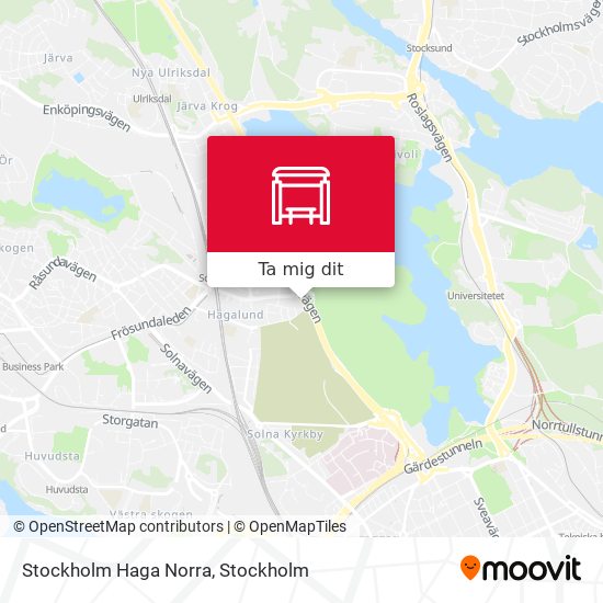 Stockholm Haga Norra karta