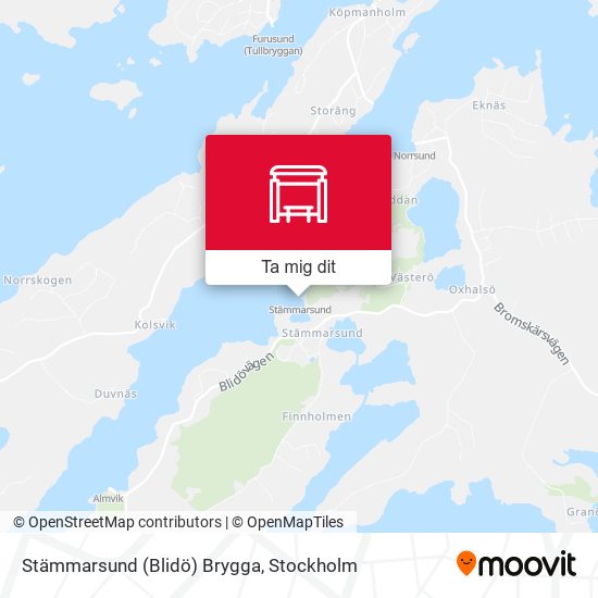 Stämmarsund (Blidö) Brygga karta