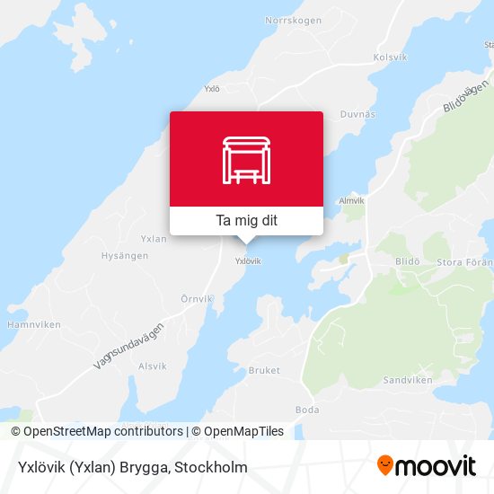 Yxlövik (Yxlan) Brygga karta