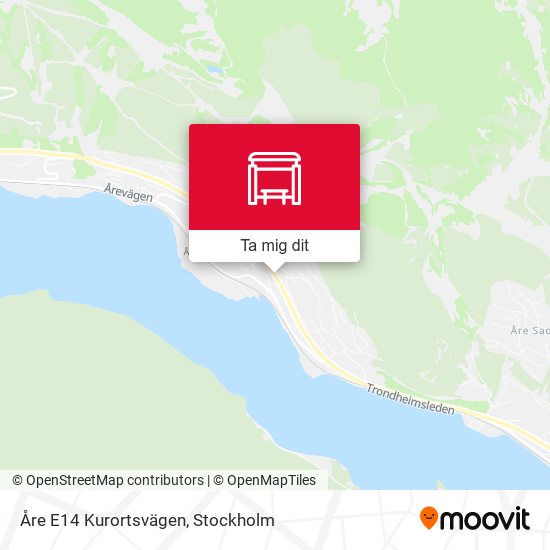 Åre E14 Kurortsvägen karta