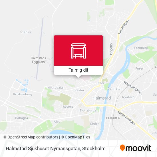 Halmstad Sjukhuset Nymansgatan karta