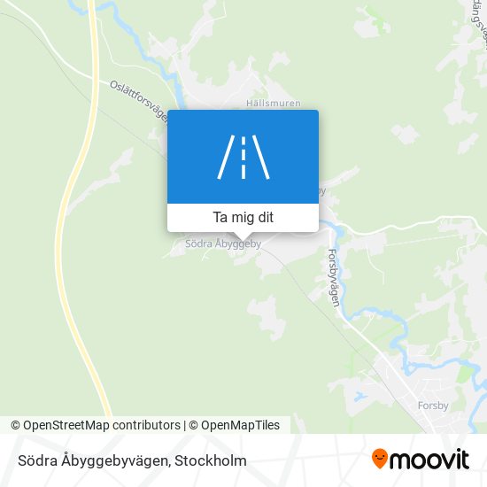 Södra Åbyggebyvägen karta