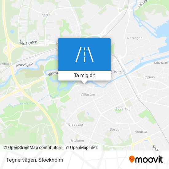 Tegnérvägen karta