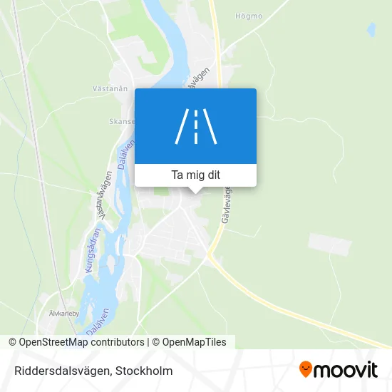 Riddersdalsvägen karta