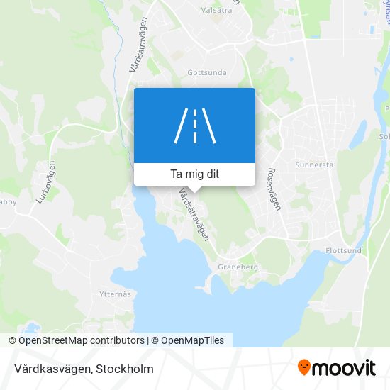 Vårdkasvägen karta