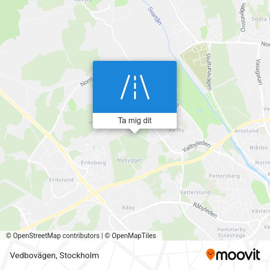 Vedbovägen karta