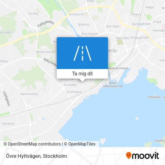 Övre Hyttvägen karta