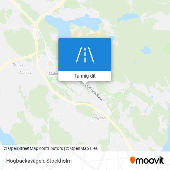 Högbackavägen karta