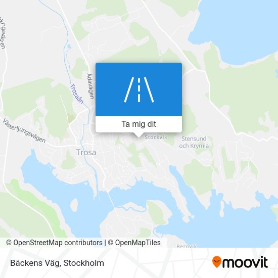 Bäckens Väg karta