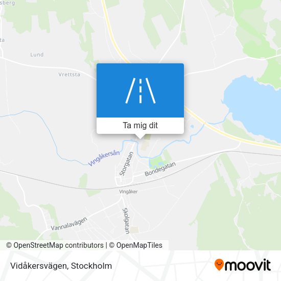 Vidåkersvägen karta