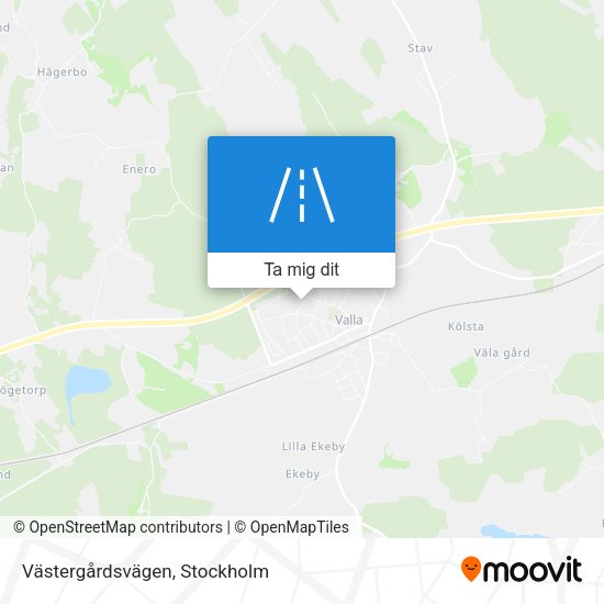 Västergårdsvägen karta