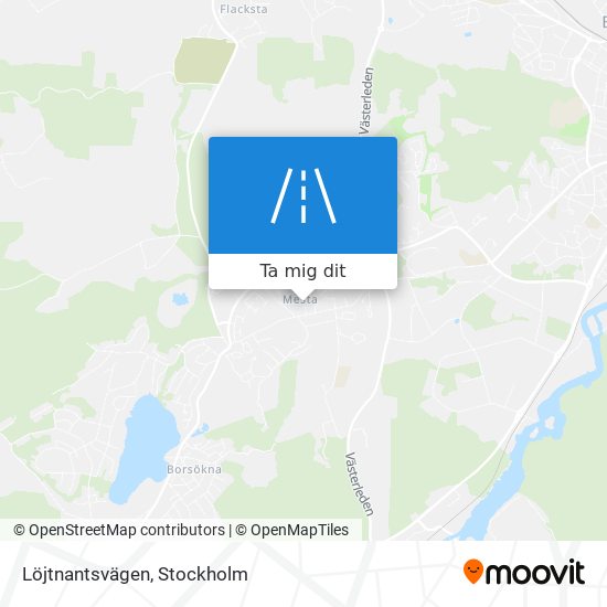 Löjtnantsvägen karta