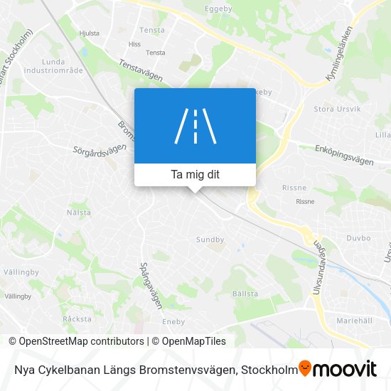Nya Cykelbanan Längs Bromstenvsvägen karta
