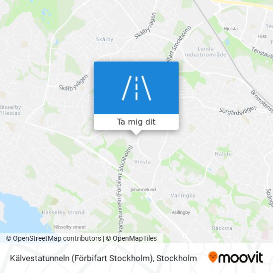 Kälvestatunneln (Förbifart Stockholm) karta