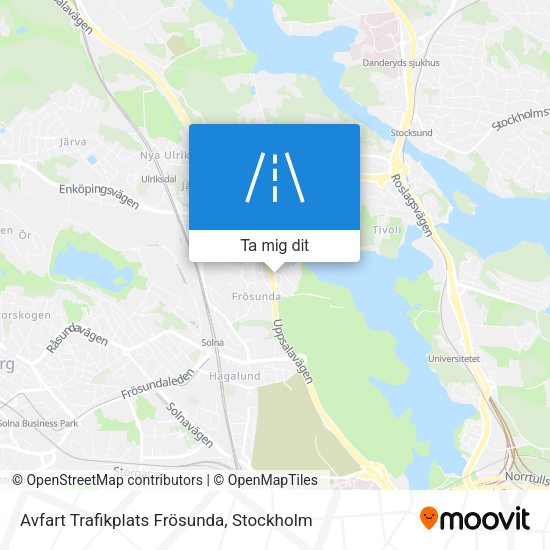 Avfart Trafikplats Frösunda karta