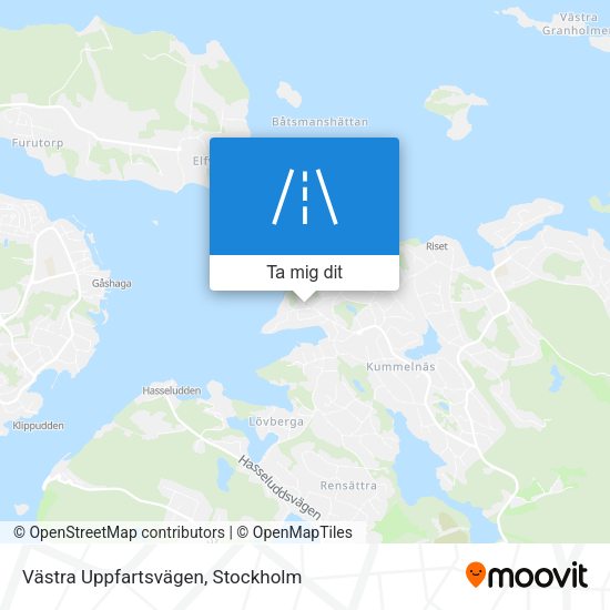 Västra Uppfartsvägen karta