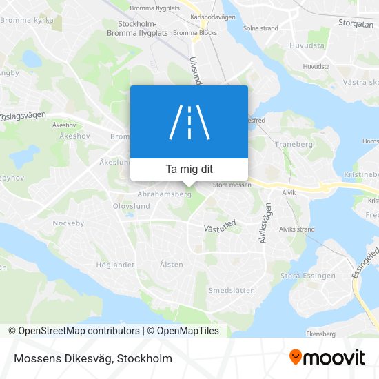 Mossens Dikesväg karta
