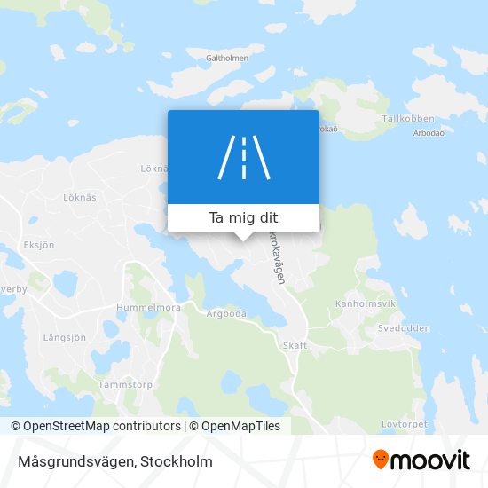 Måsgrundsvägen karta