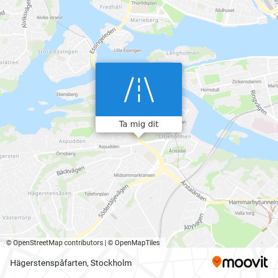 Hägerstenspåfarten karta