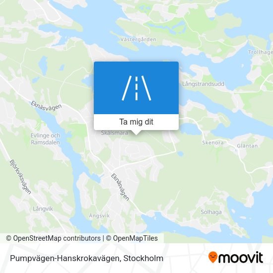 Pumpvägen-Hanskrokavägen karta