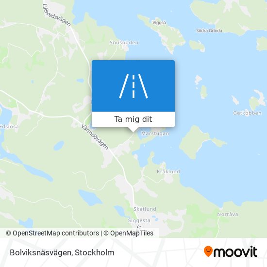 Bolviksnäsvägen karta