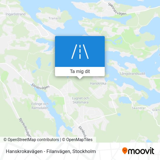 Hanskrokavägen - Filanvägen karta
