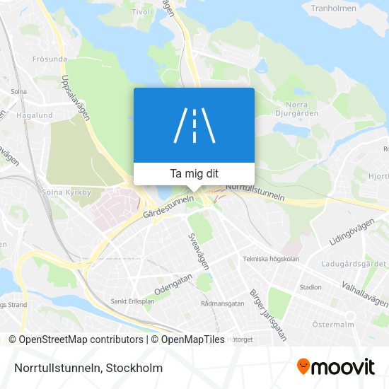 Norrtullstunneln karta