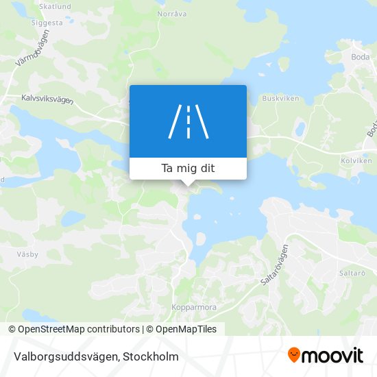 Valborgsuddsvägen karta