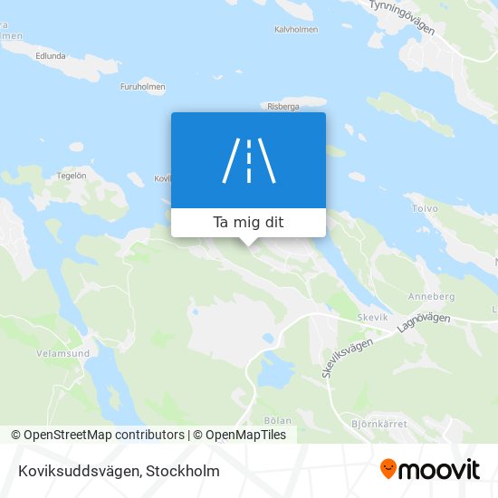 Koviksuddsvägen karta