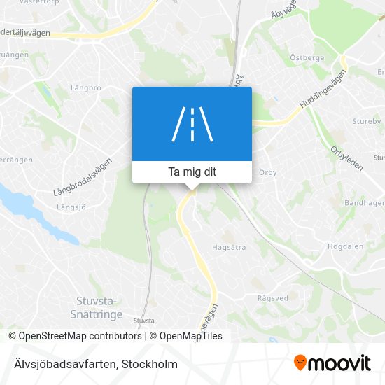 Älvsjöbadsavfarten karta