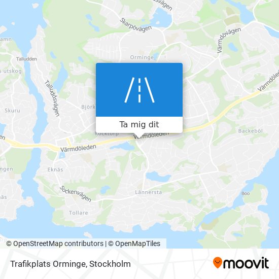 Trafikplats Orminge karta