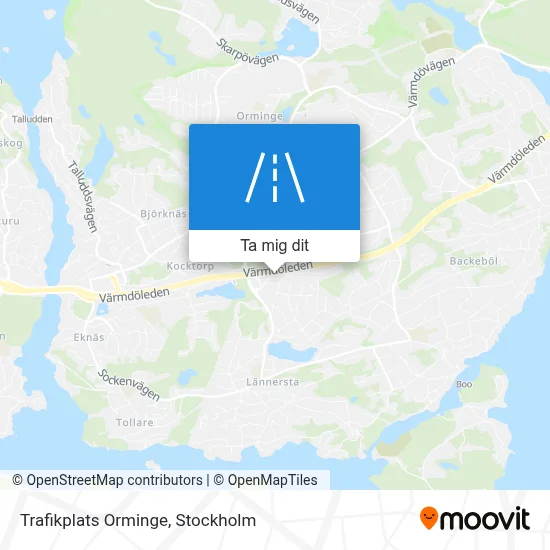 Trafikplats Orminge karta