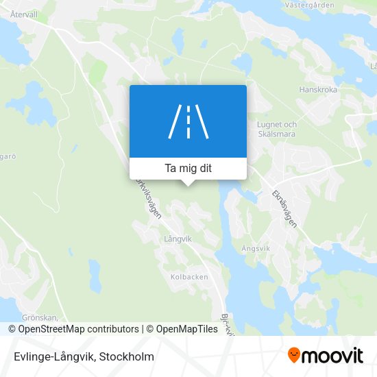 Evlinge-Långvik karta