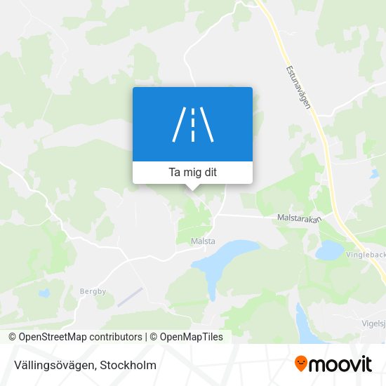 Vällingsövägen karta