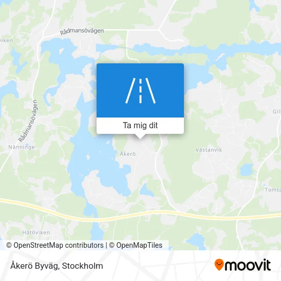 Åkerö Byväg karta