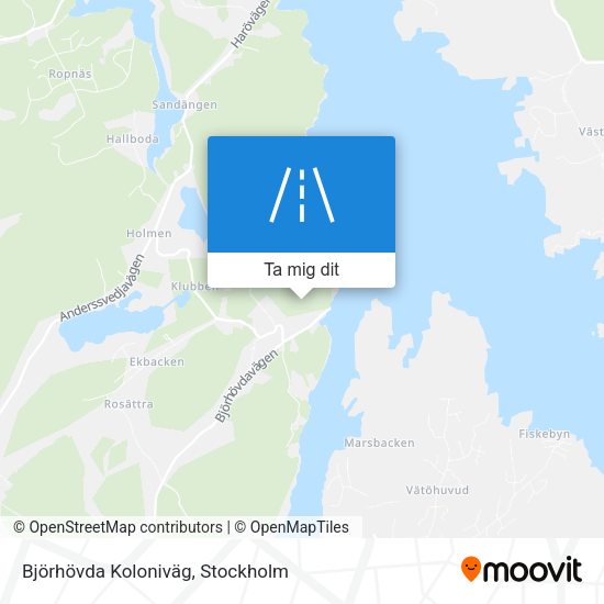 Björhövda Koloniväg karta