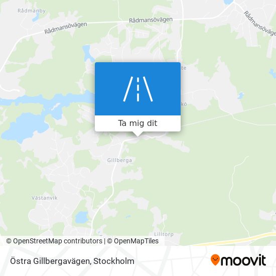 Östra Gillbergavägen karta
