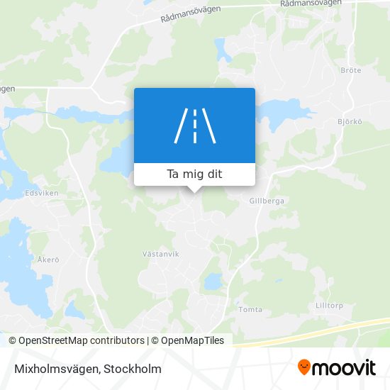 Mixholmsvägen karta