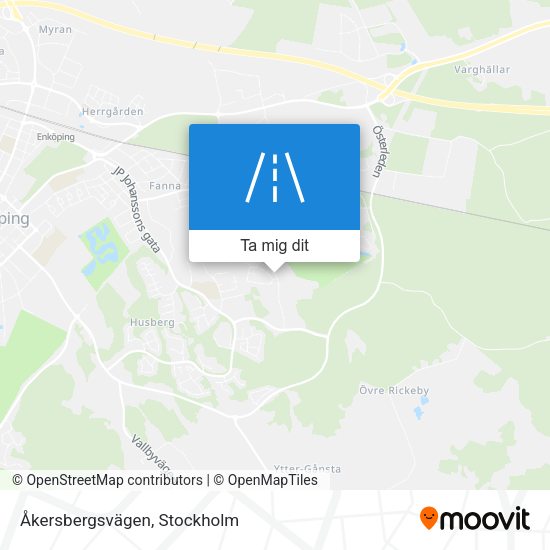 Åkersbergsvägen karta