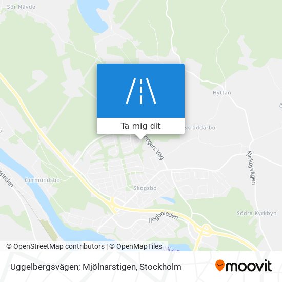 Uggelbergsvägen; Mjölnarstigen karta