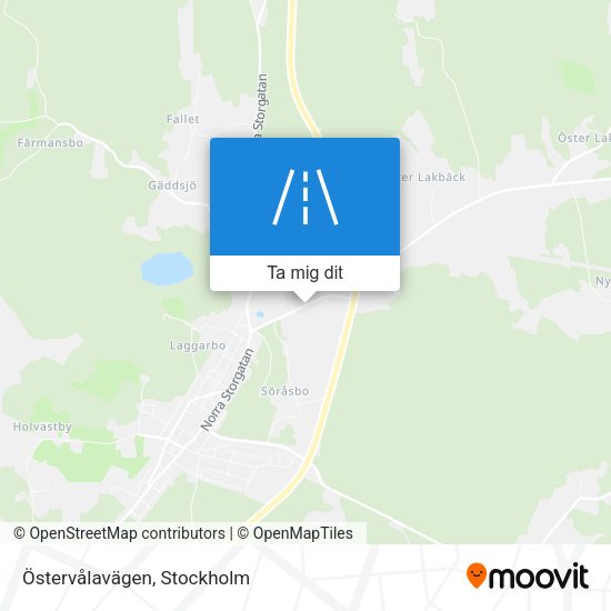 Östervålavägen karta
