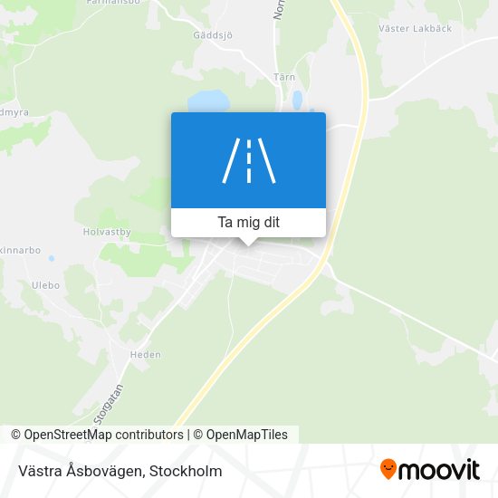 Västra Åsbovägen karta
