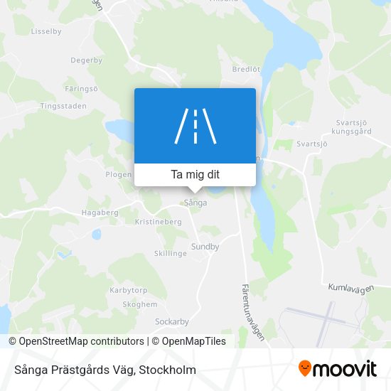 Sånga Prästgårds Väg karta