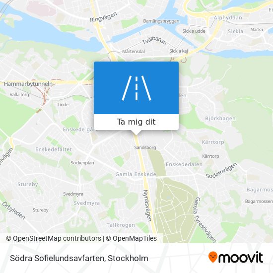 Södra Sofielundsavfarten karta